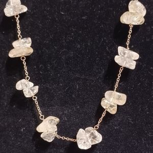 ROCK POLISHED CRYSTALS STERLING SILVER NECKLACE